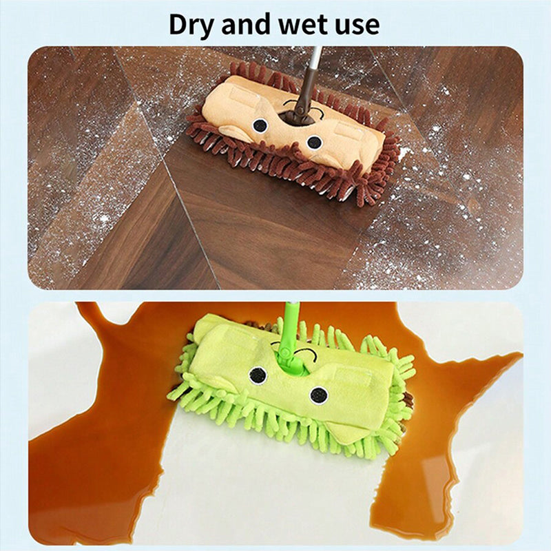 Mini mop with lion cartoon design, suitable for parent-child games, a tool for children's cleaning, detachable head cover