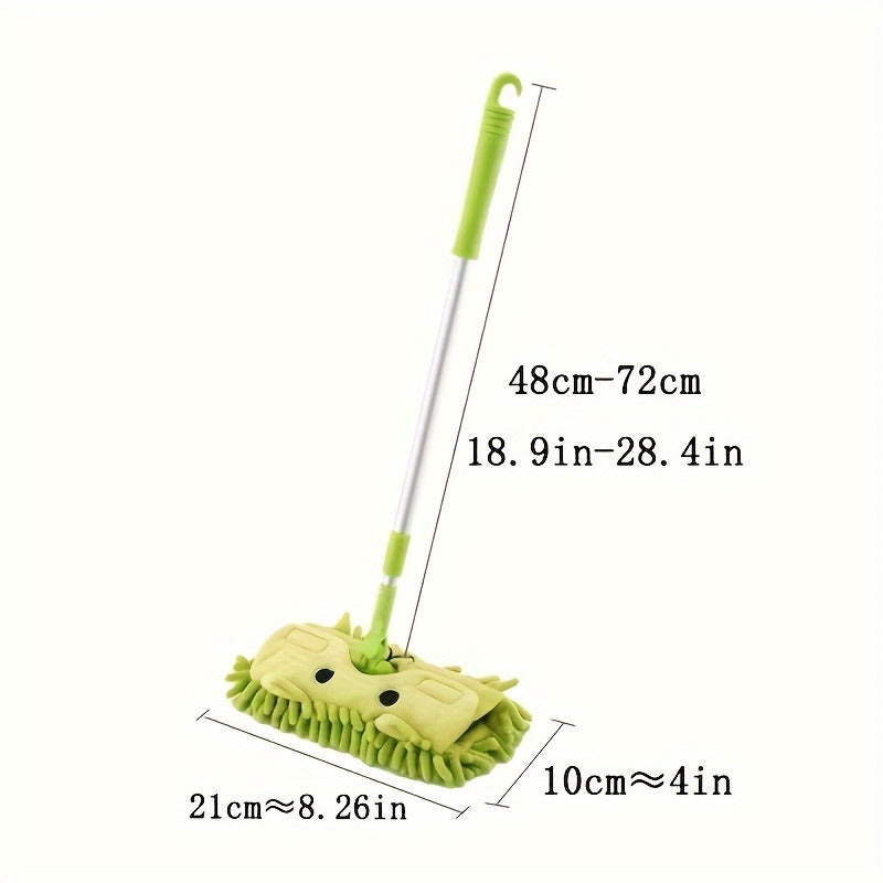 Mini mop with lion cartoon design, suitable for parent-child games, a tool for children's cleaning, detachable head cover