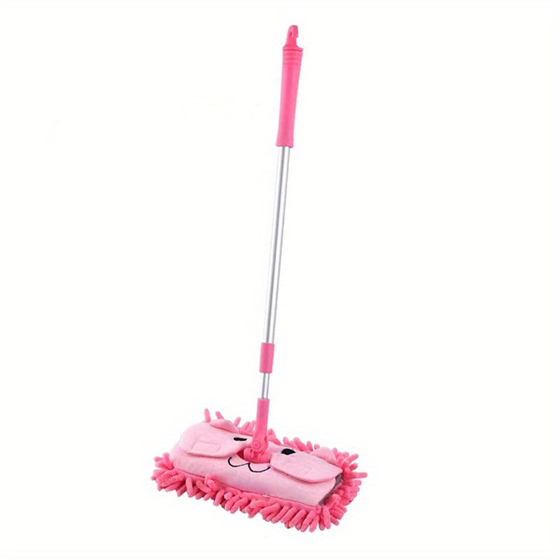 Mini mop with lion cartoon design, suitable for parent-child games, a tool for children's cleaning, detachable head cover